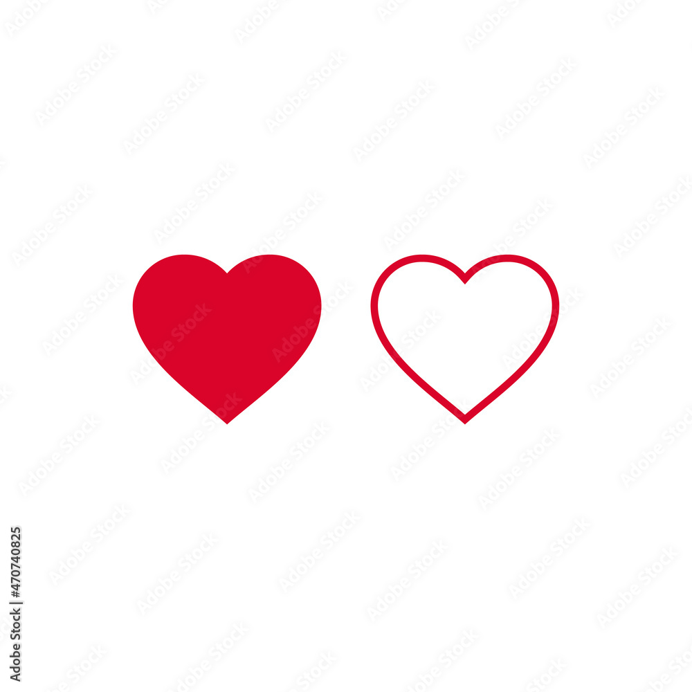 Like heart icon set, Love symbol icon set. Stock vector illustration isolated on white background