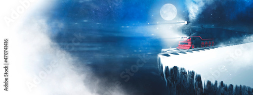 Night fantasy forest landsc...