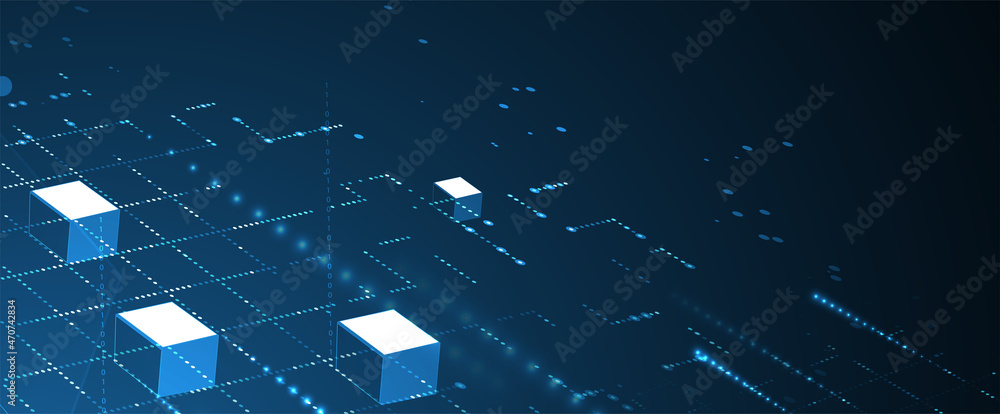 Naklejka premium Quantum processing. Deep learning artificial intelligence. Future new technology for business or science presentation