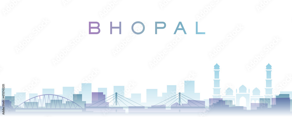 Bhopal Transparent Layers Gradient Landmarks Skyline
