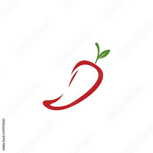 Chilli, red pepper icon logo design illustration