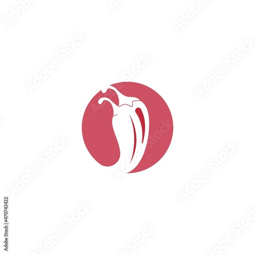 Chilli, red pepper icon logo design illustration