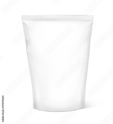 Food standing package on white background. Vector illustration. Can be use for template your design, promo, adv. EPS10	
