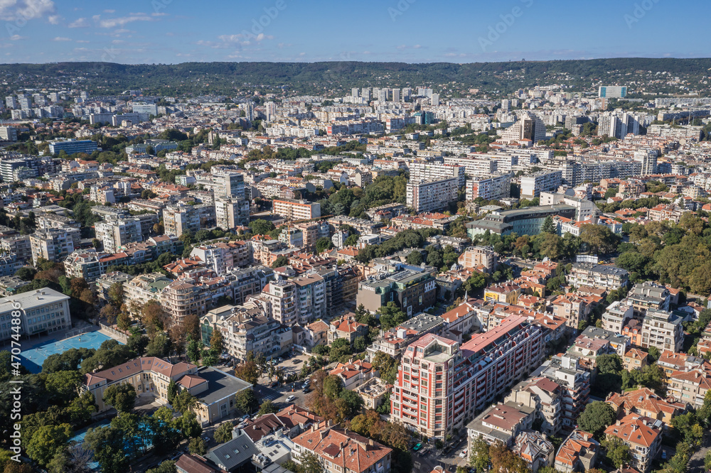 Obraz premium Drone photo of Varna city in Bulgaria