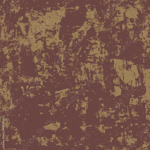 Abstract seamless pattern in grunge style. Old dirty rusty wall with stains of paint and mud. Messy worned vector background in brown colors. Suitable for wallpaper, flooring, wrapping paper or fabric