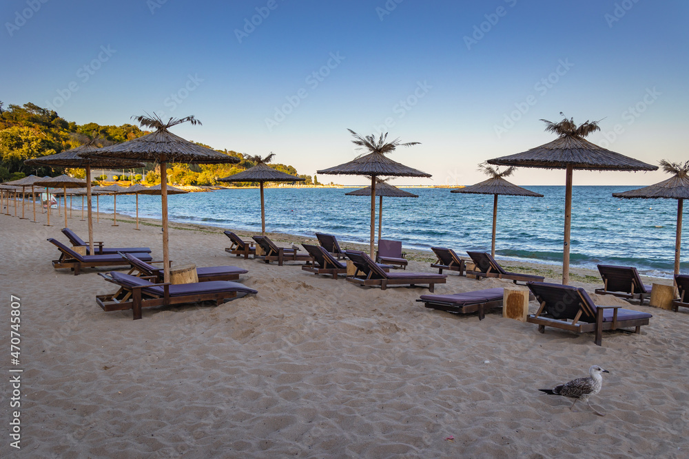 Rappongi Beach in Varna city on the Black Sea coast in Bulgaria