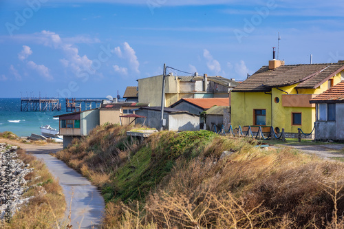 Buildings on easternmost point of Bulgaria in Shabla town, Black Sea coast photo