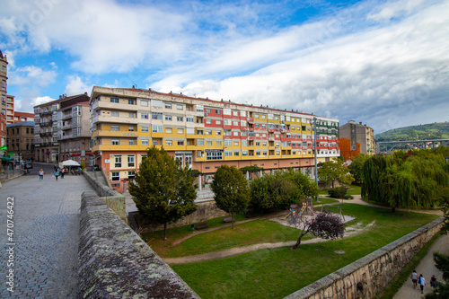 Typical colourful public housing (HDB flats) in city of Spain