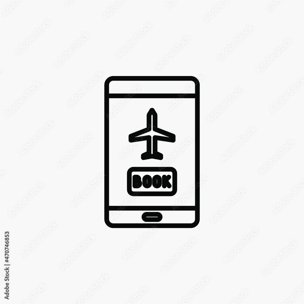 Booking ticket line icon, vector, illustration, logo template. Suitable for many purposes. Booking ticket line icon, vector, illustration, logo template. Suitable for many purposes.