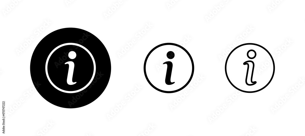 Info sign icons set. about us sign and symbol. Faq icon Info sign icons set. about us sign and symbol. Faq icon