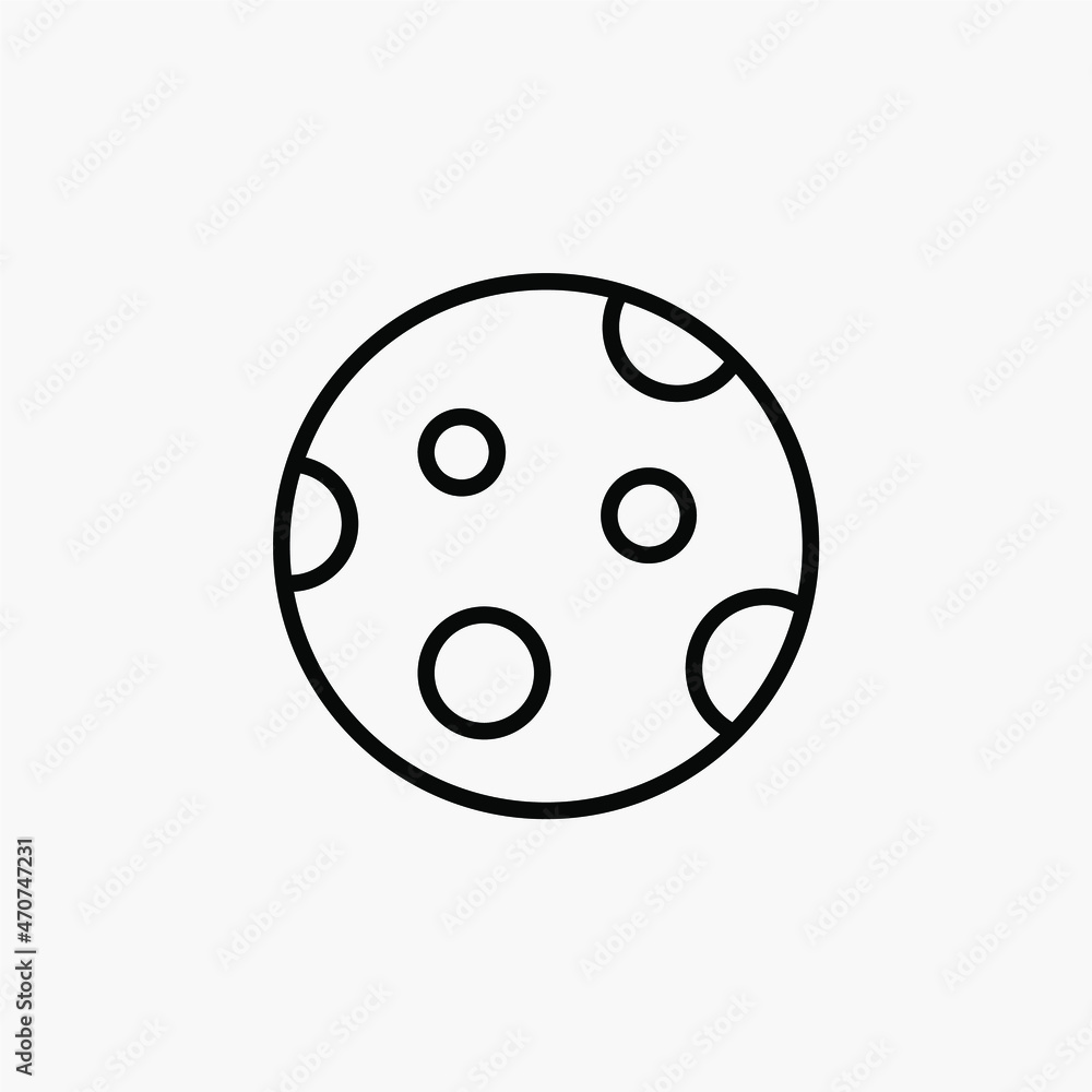Moon, full moon line icon, vector, illustration, logo template. Suitable for many purposes.