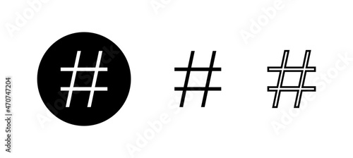 Hashtag icons set. hashtag sign and symbol