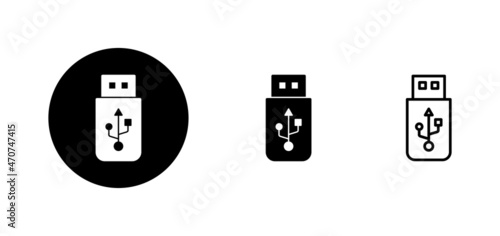Usb icons set. Flash disk sign and symbol. flash drive sign.