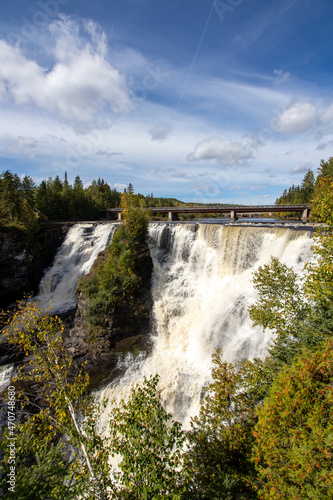 bridge at the top of the Kakabeka Falls  Ontario  Canada