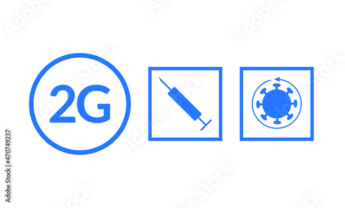 2G Regel Corona Symbol Icon Covid-19 Lockdown