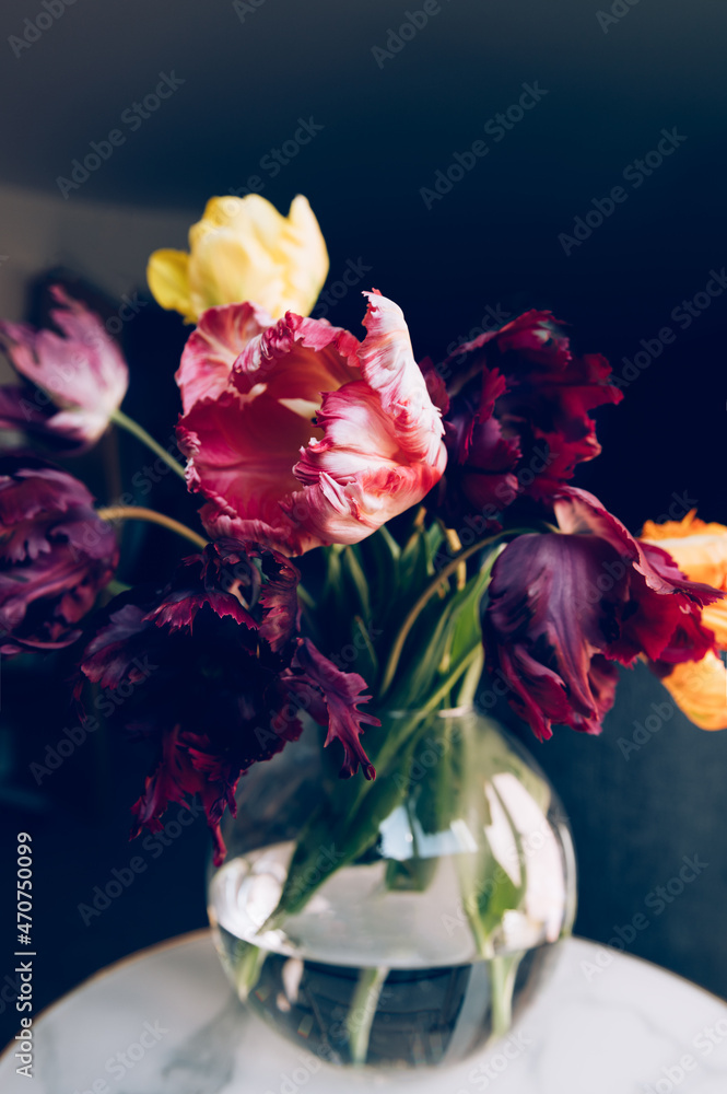 Bunch of Parrot Style Tulips