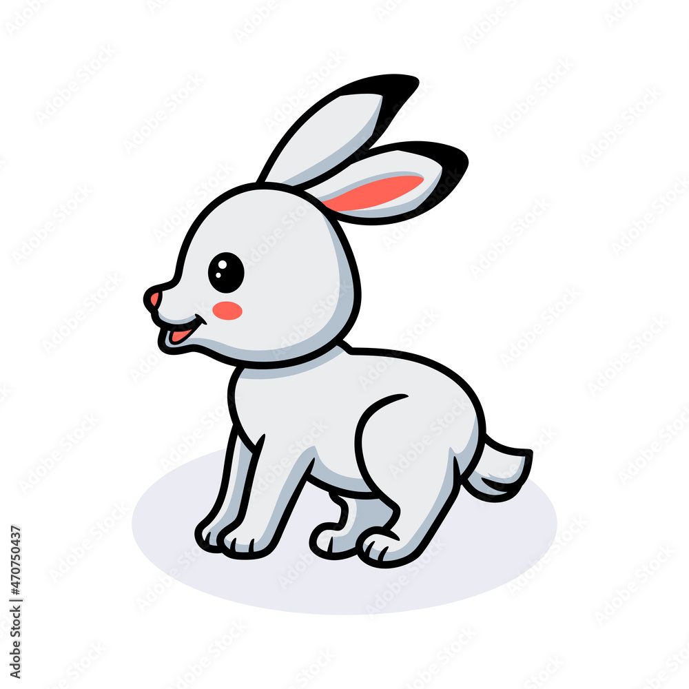 Cute little white rabbit cartoon Cute little white rabbit cartoon