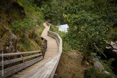 wooden walkways of Paiva river at Arouca Geopark, Municipality of Arouca, Aveiro District, Portugal photo