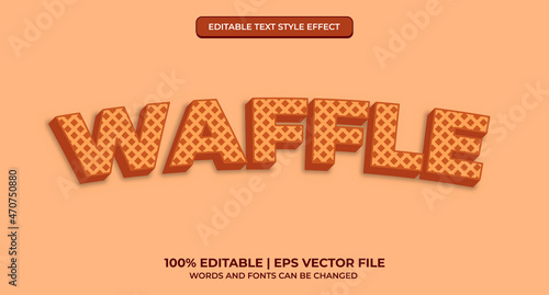 Waffle 3D editable text style effect