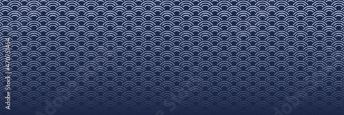Blue japanese seamless pattern, oriental background. Vector illustration