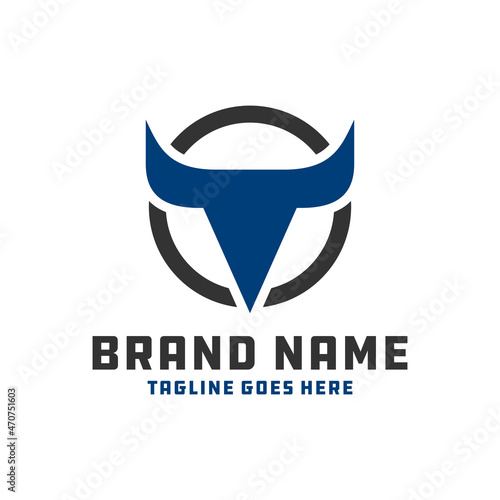 bull head horn inspiration illustration logo design