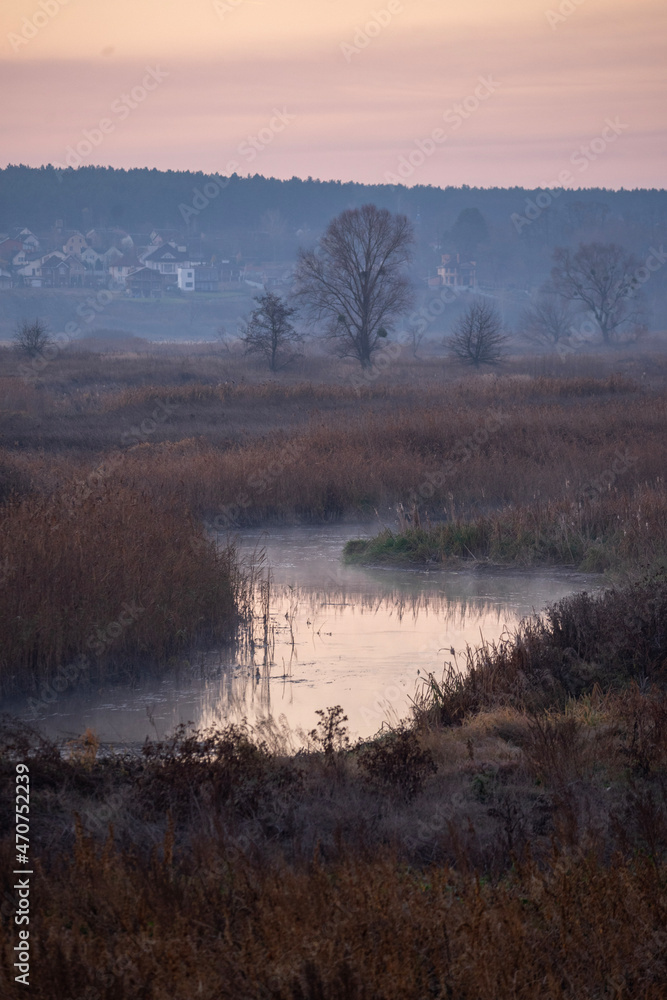 sunrise over the river