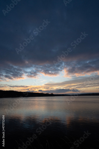 sunset over the river