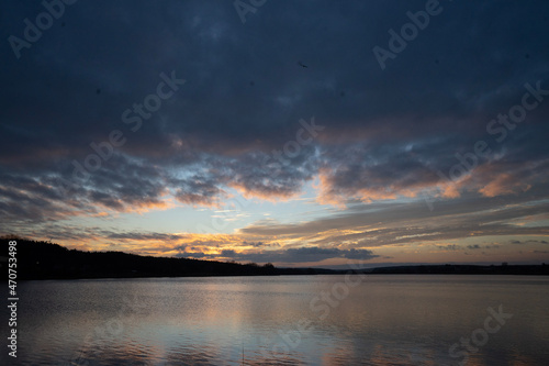 sunset over the river