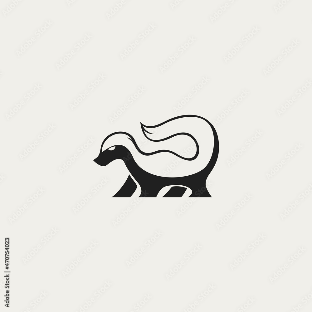 Fototapeta premium simple skunk logo. vector illustration for business logo or icon