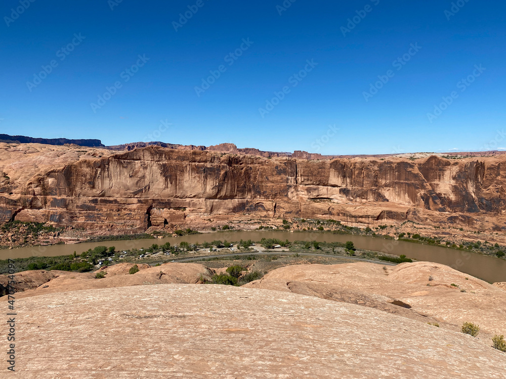 View of the Colorado River Bend From the Slick Rock Trail in Moab Utah
