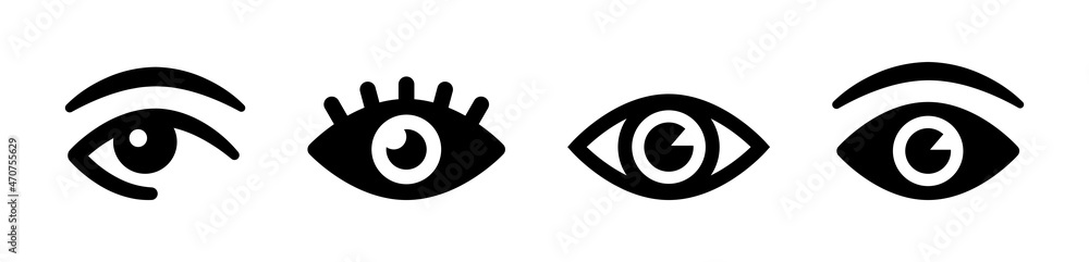 Eye vector icon set. View symbol illustration Eye vector icon set. View symbol illustration