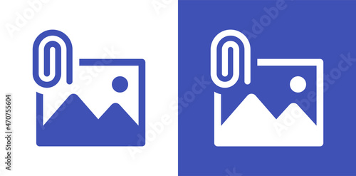 Attachment icon vector. Attach image on email symbol illustration