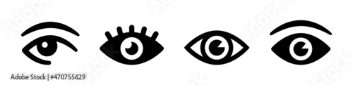 Eye vector icon set. View symbol illustration