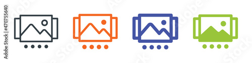 Gallery photo slider vector outline icon