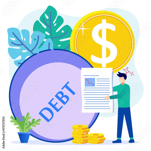 Illustration vector graphic cartoon character of Financial Problem
