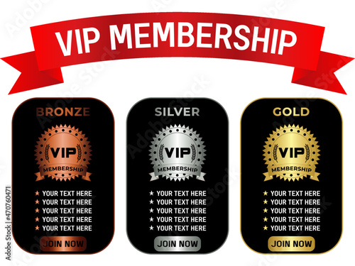 VIP membership club plates that can be used for membership plan, deals or promotion.