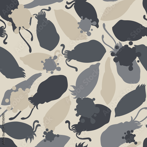 Seamless pattern illustration of squid camouflage (vector)