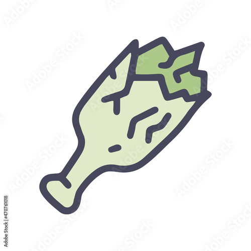 broken bottle weapon color vector doodle simple icon