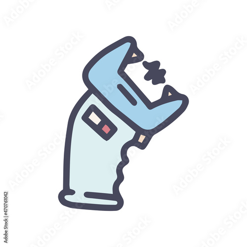 stun gun color vector doodle simple icon