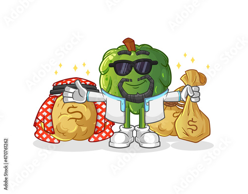 soursop rich arabian mascot. cartoon vector