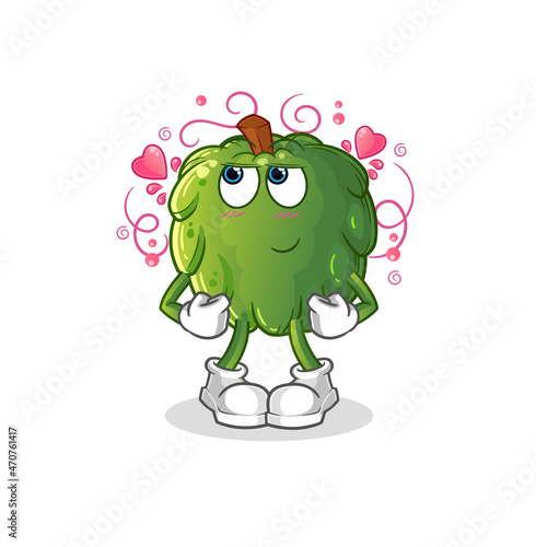 soursop shy vector. cartoon character