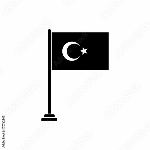 Turkey flag icon, Turkey flag vector sign symbol