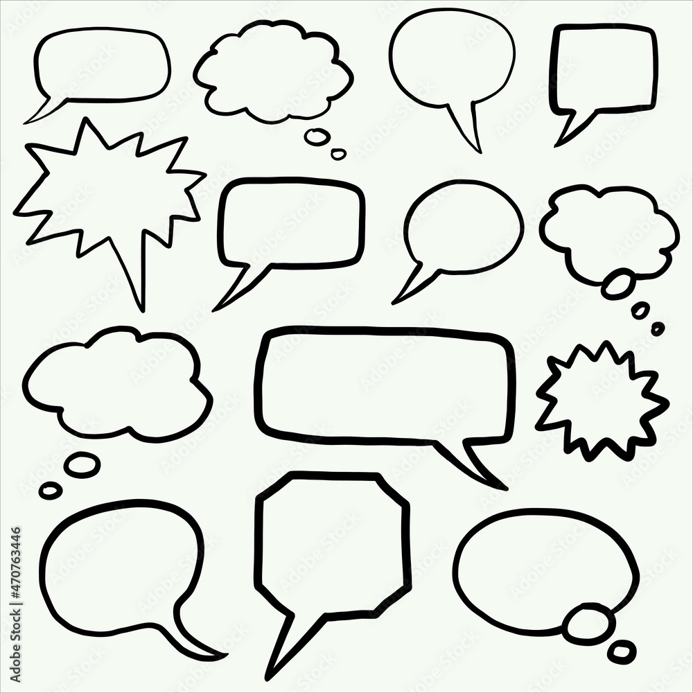 Obraz premium doodle freehand sketch drawing of word balloon collection.