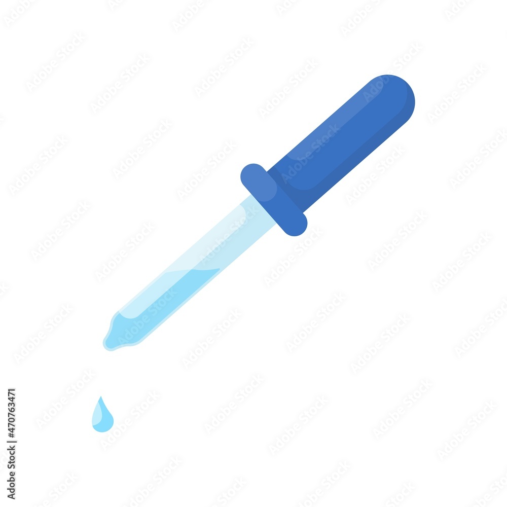 pipette with drop water flat design illustration icon, isolated stock vector eps10 pipette with drop water flat design illustration icon, isolated stock vector eps10