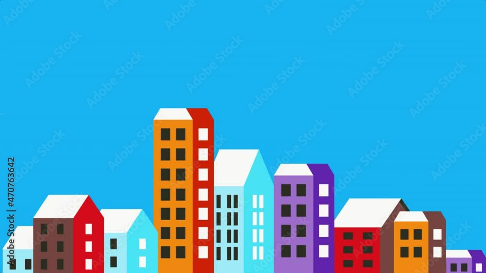 City animation building in a flat style of the houses and vector illustration City animation building in a flat style of the houses and vector illustration
