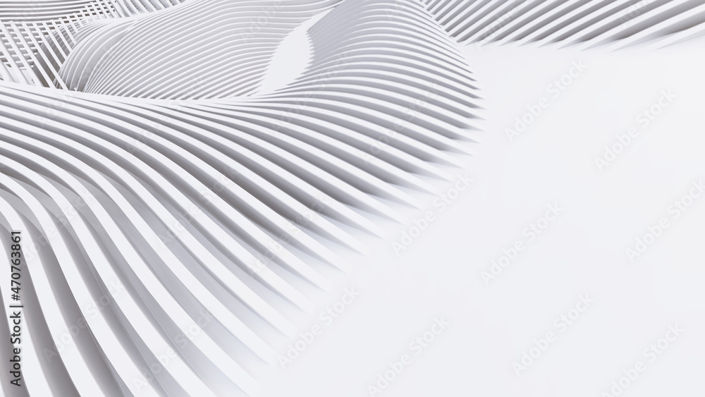 Abstract Curved Shapes. White Circular Background. Abstract Curved Shapes. White Circular Background.