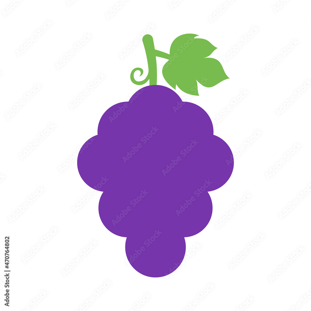 Vector Grapes Flat Illustration on White Background Vector Grapes Flat Illustration on White Background
