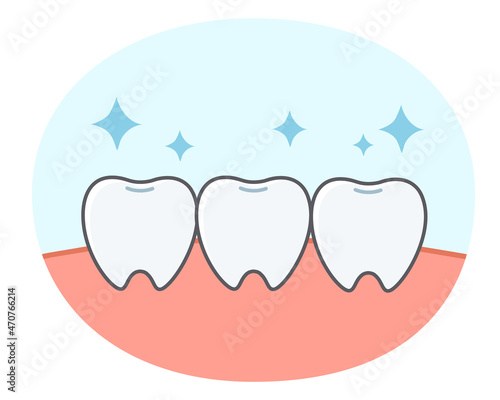 歯と歯茎のシンプルで可愛いイラスト