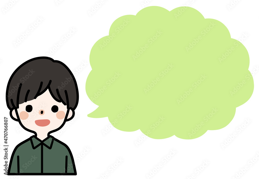人物イラスト_かわいい男の子_吹き出し 人物イラスト_かわいい男の子_吹き出し