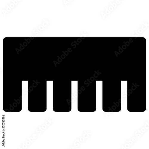 hair comb icon with black outline style